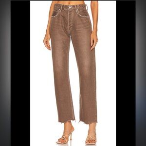 Moussy Straight Leg Jeans in Brown